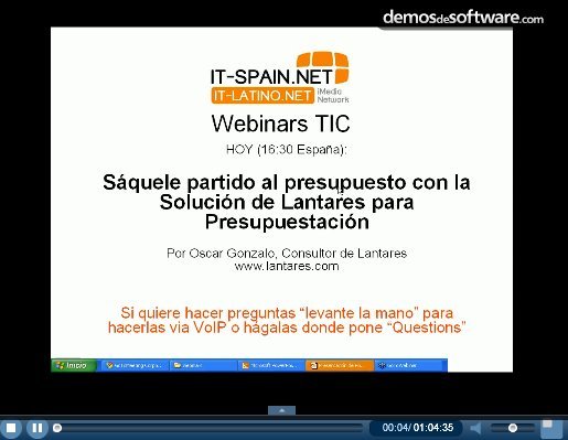 Presupuestación sobre Cognos. La solución de Lantares. Webinar de 1 hora. 